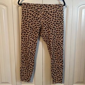 Cheetah print Powerhold Fabletics leggings. 7/8 length. Size L